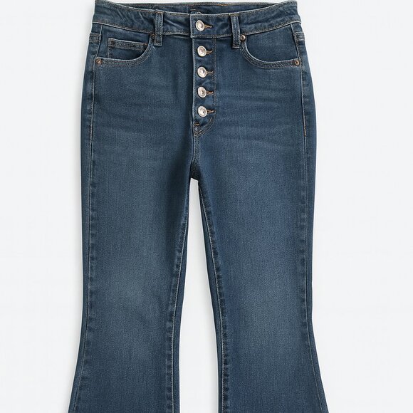 Black Label C’est Toi-Size 11-Denim High Rise-Extra Flare Leg Jeans-A096 - Picture 1 of 6